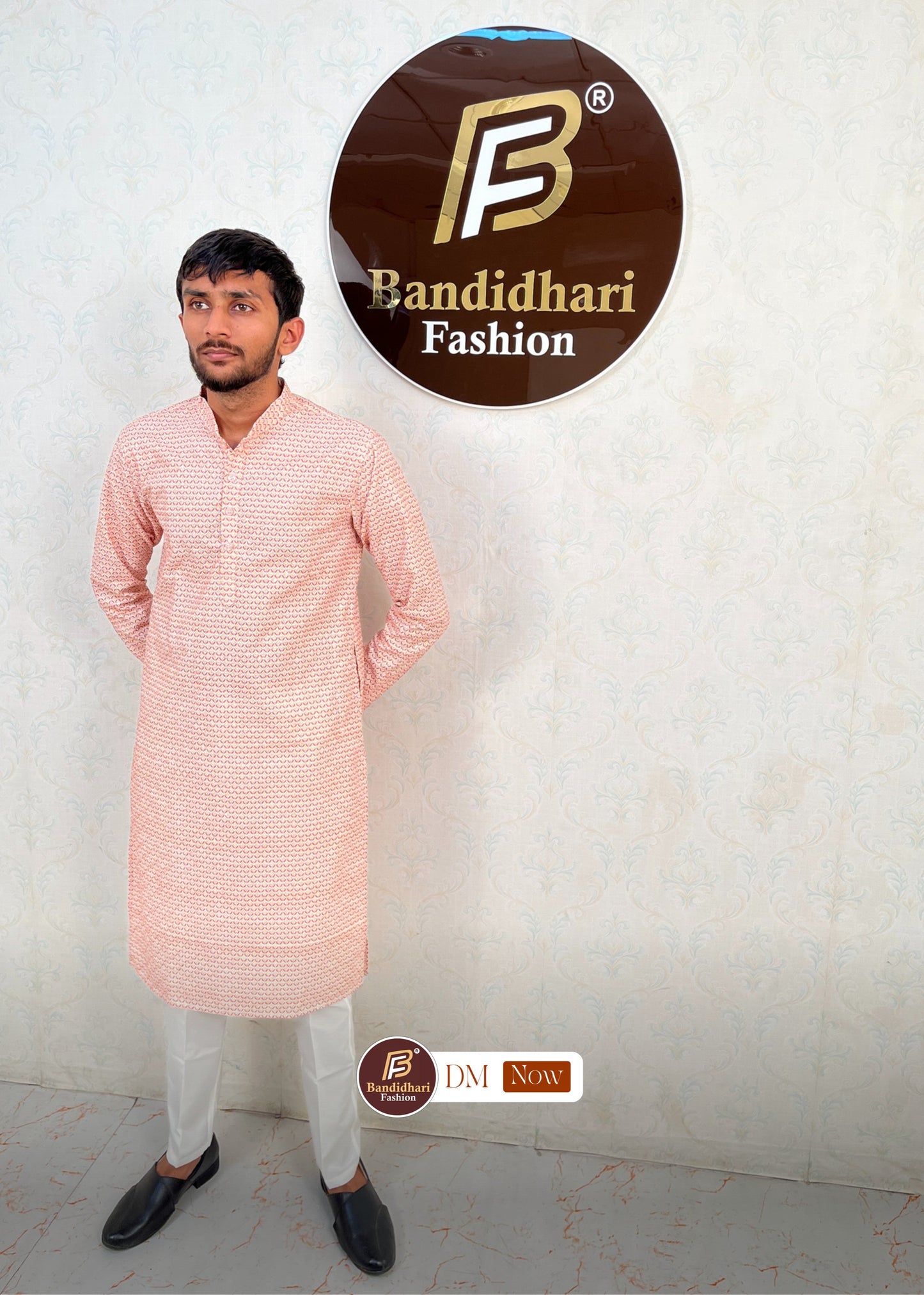 Men's Multicolor Printed and Lakhnavi Work Kurta in Rayon Cotton