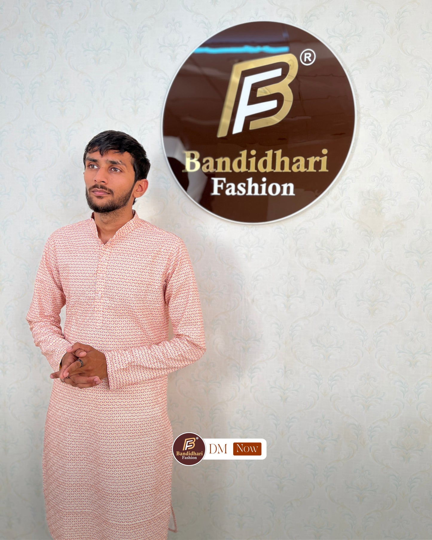 Men's Multicolor Printed and Lakhnavi Work Kurta in Rayon Cotton