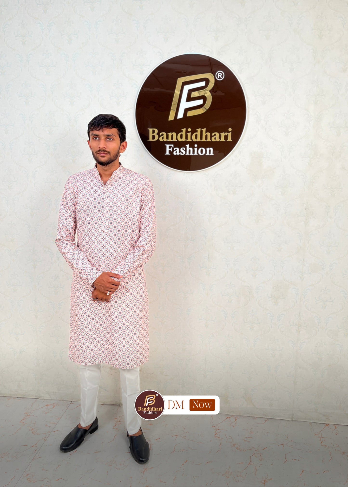 Men's Multicolor Printed and Lakhnavi Work Kurta in Rayon Cotton