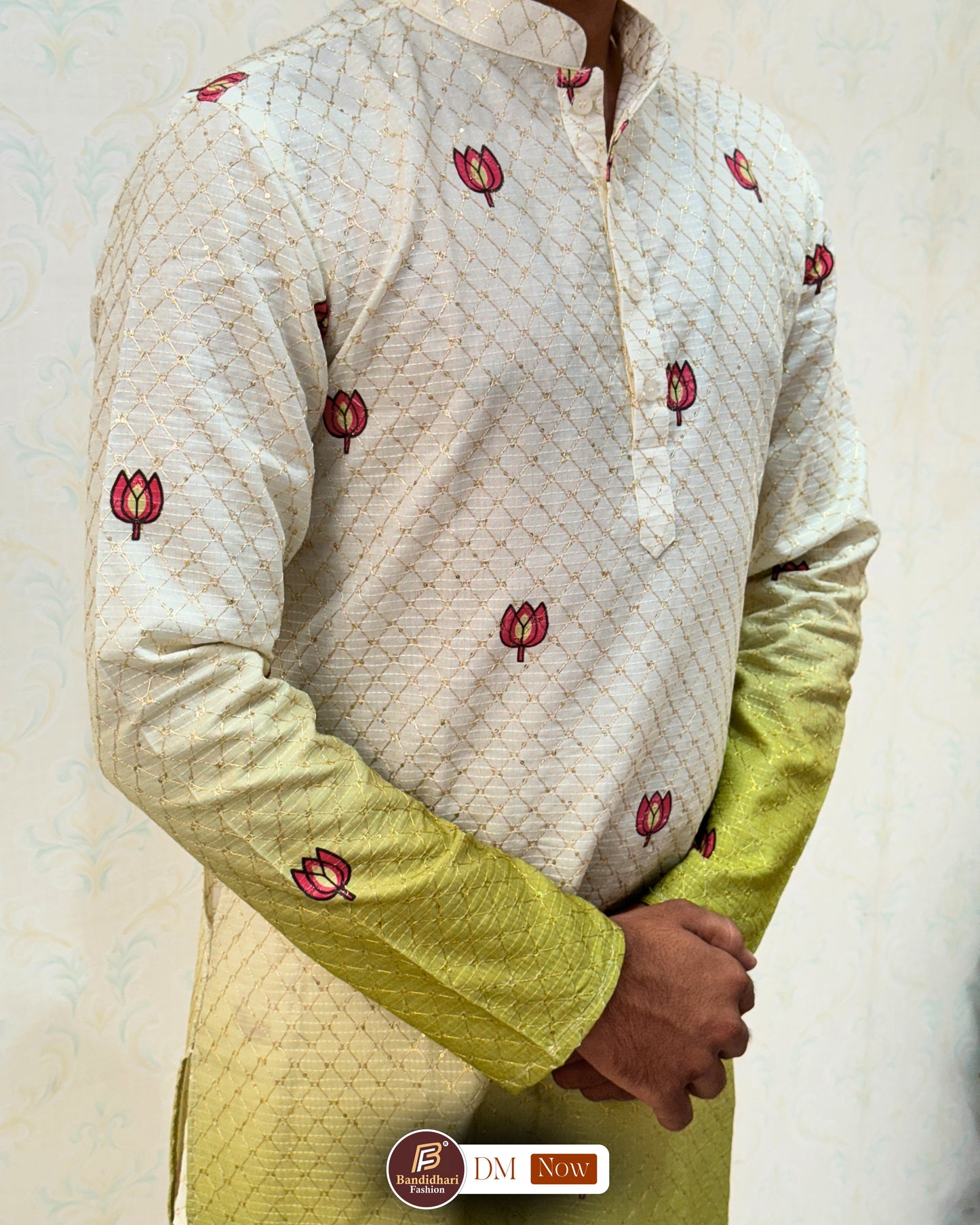 MEN'S BEST LUCKING WORK AND PRINTED KURTA