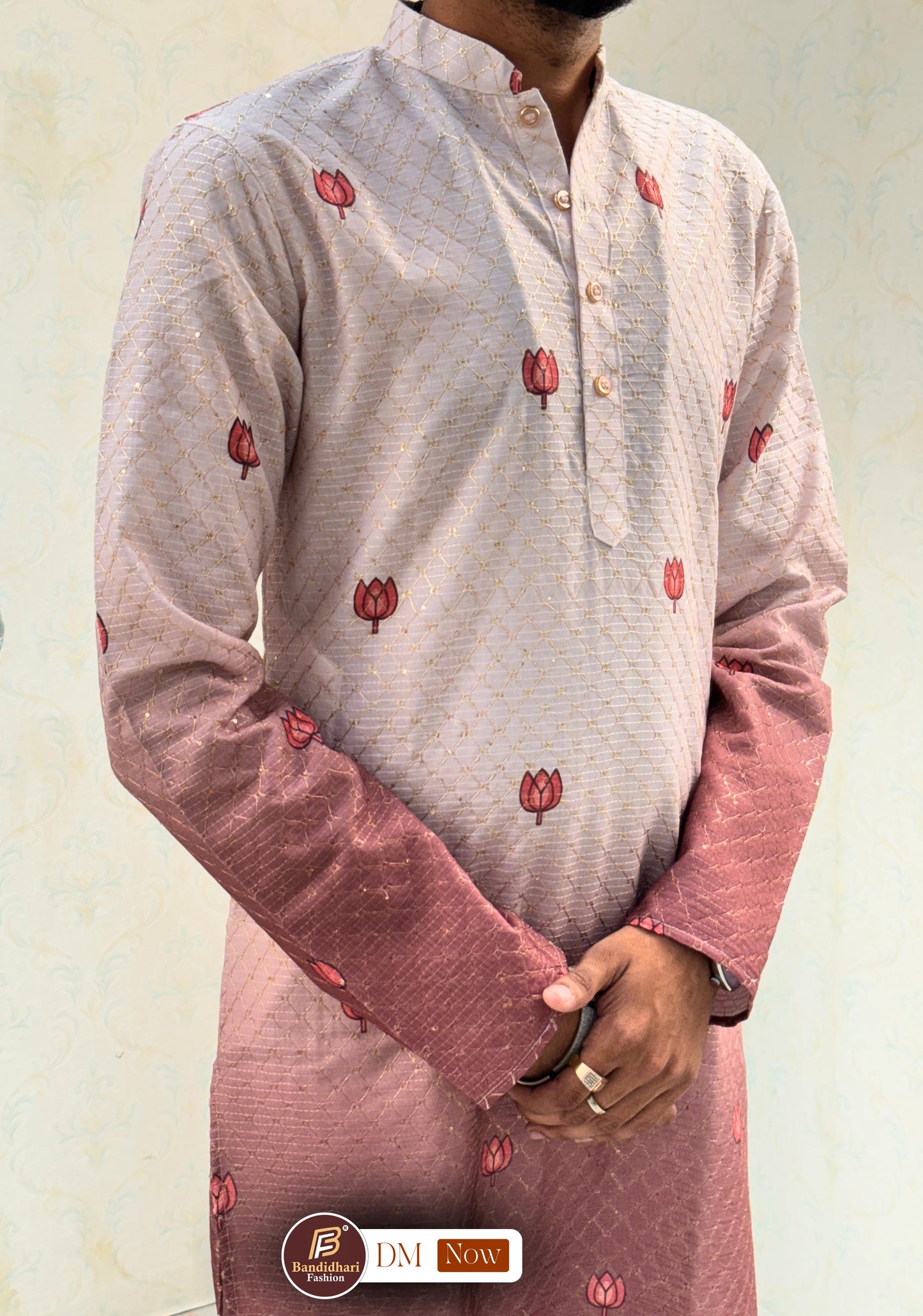 MEN'S BEST LUCKING WORK AND PRINTED IN TWO TON KURTA