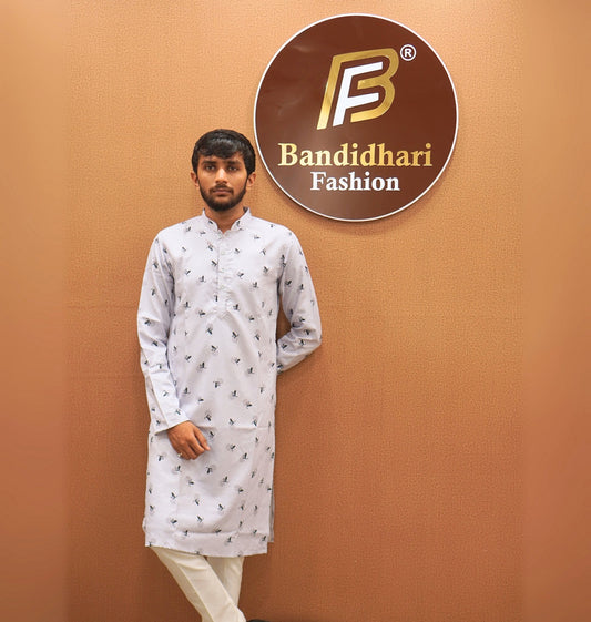 Bandidhari Fashion Present Elegant Minimal Print Men's Ethnic Kurta