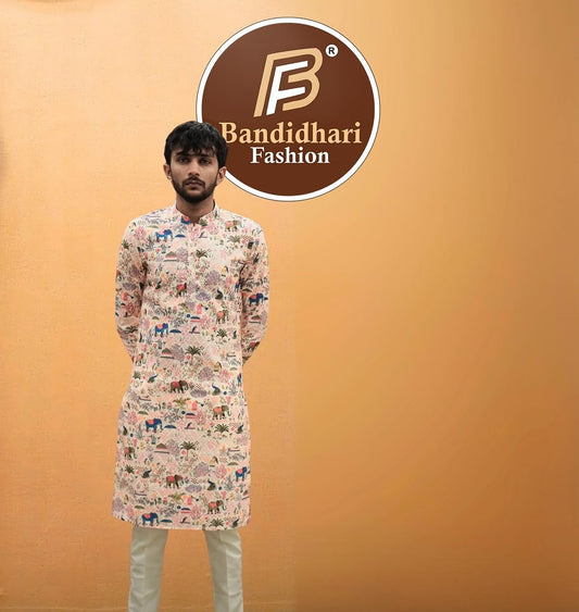 Bandidhari Fashion Men Ethnic Motifs Printed Indie Prints Kurta