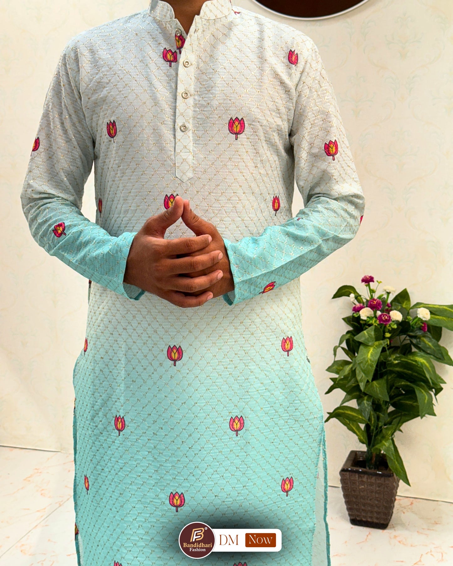 MEN'S BEST LUCKING WORK AND PRINTED IN TWO TON KURTA