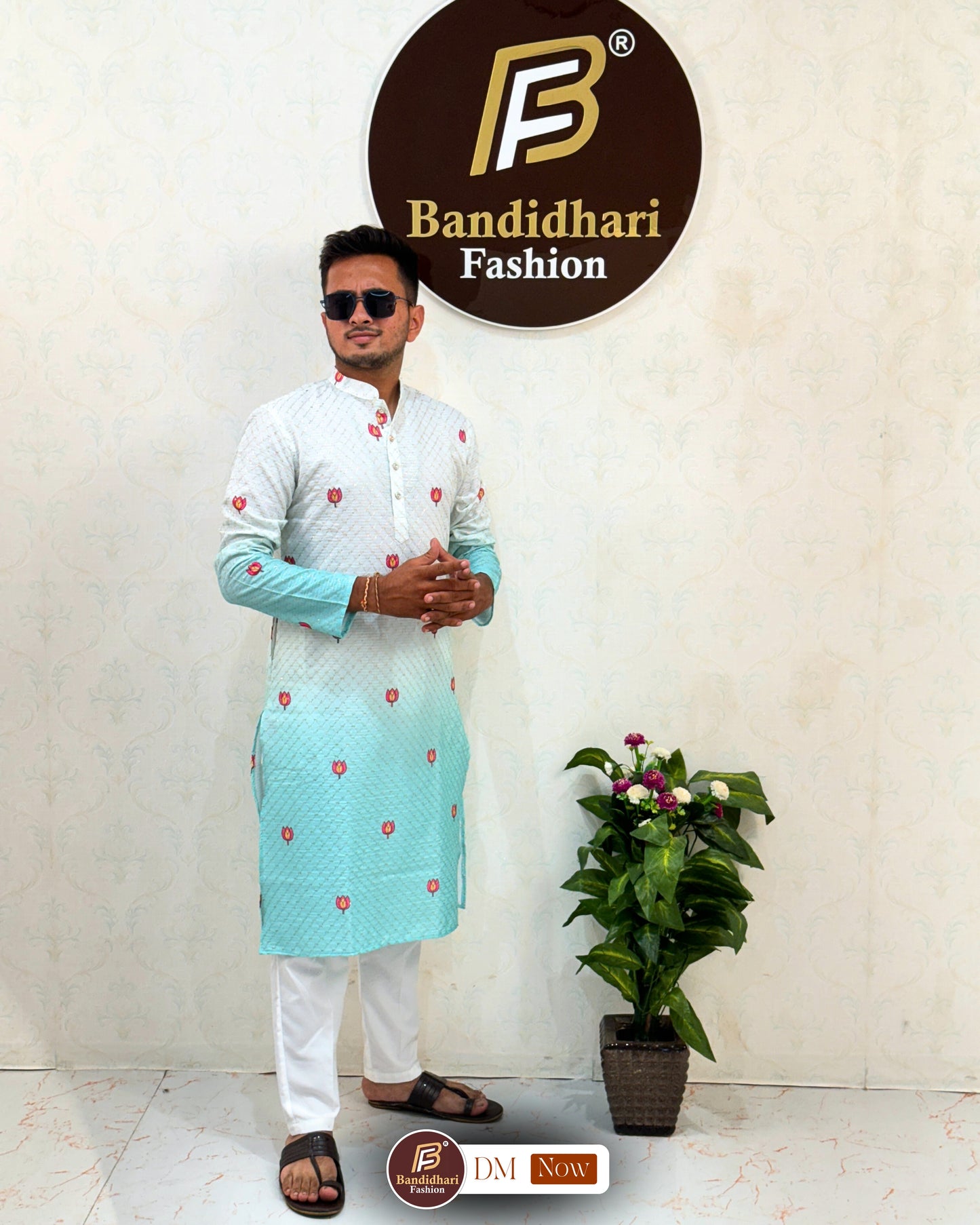 MEN'S BEST LUCKING WORK AND PRINTED IN TWO TON KURTA