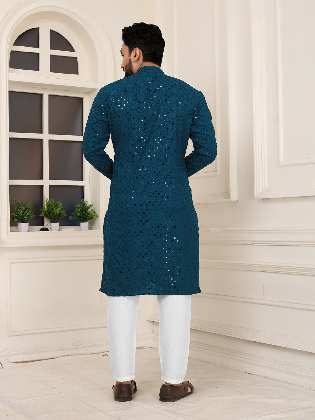 Men's Rama - Heavy Embroidered Lakhnavi Kurta (Reyon)