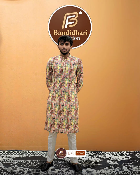 Bandidhari Fashion Men Ethnic Motifs Printed Indie Prints Kurta
